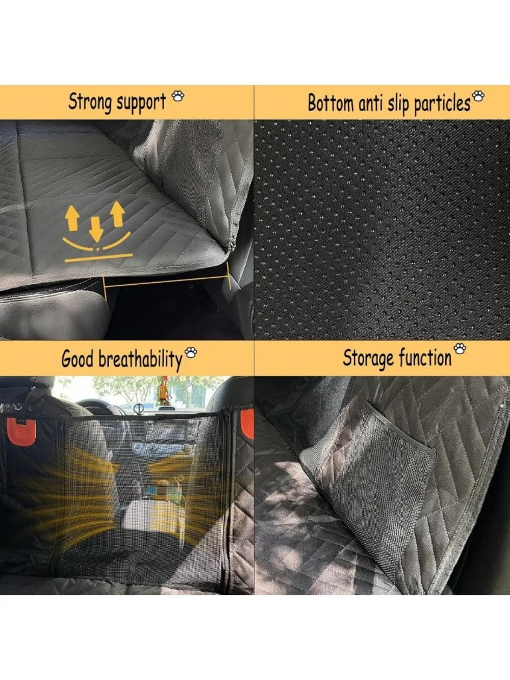 Heavy Duty Dog Car Hammock - Waterproof, Scratch-Resistant Pet Mat with Toys